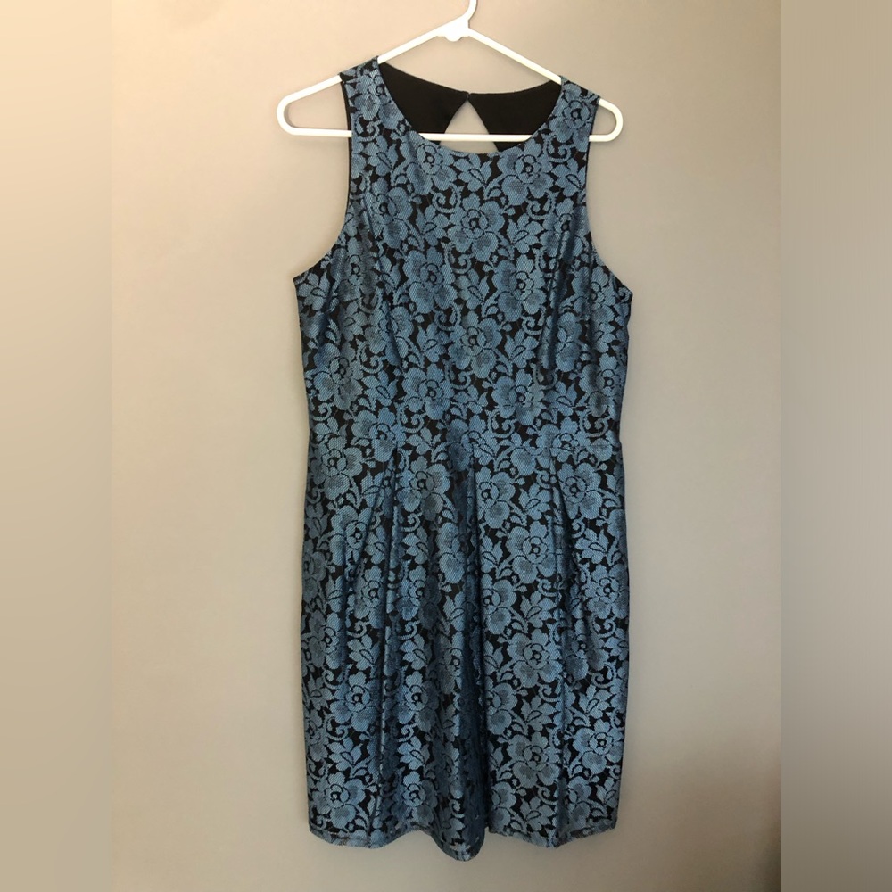 Eliza J Dress Size 14 Blue Over Black With Pockets